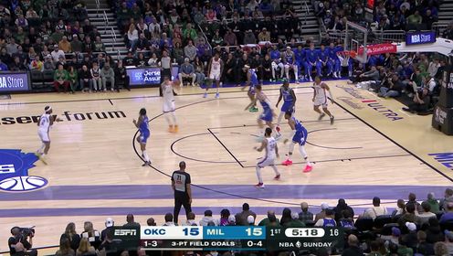 战东部24-1！SGA31分 哈腾24+12 字母哥三双 雷霆双杀雄鹿！